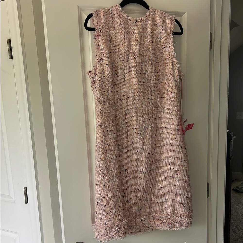 Alexia Admor Pink Sheath Mini Dress Crew Neck Sleeveless